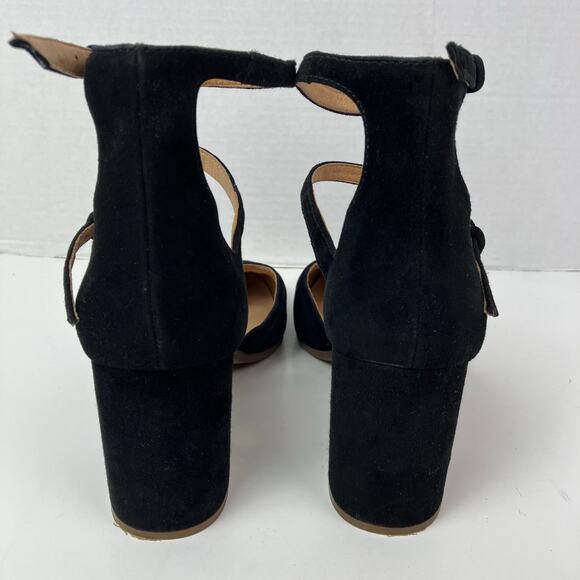 Madewell Sz 9 The Annalise Ankle-Strap Pump in Suede Black Chic Elegant Party - Picture 7 of 16